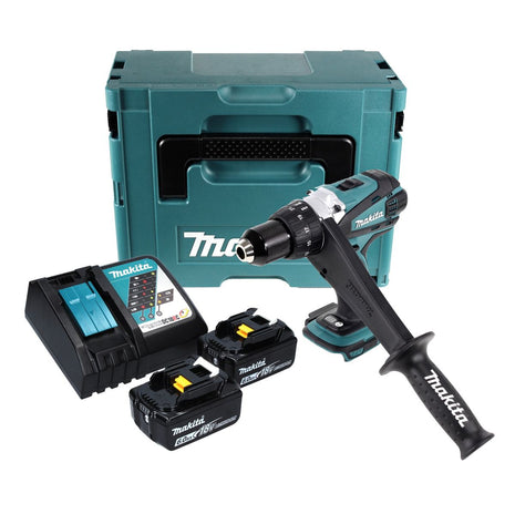 Makita DDF 458 RGJ Trapano avvitatore a batteria 18V / 91Nm + 2x Batteria 6,0 Ah + Caricabatterie + Valigetta Makpac