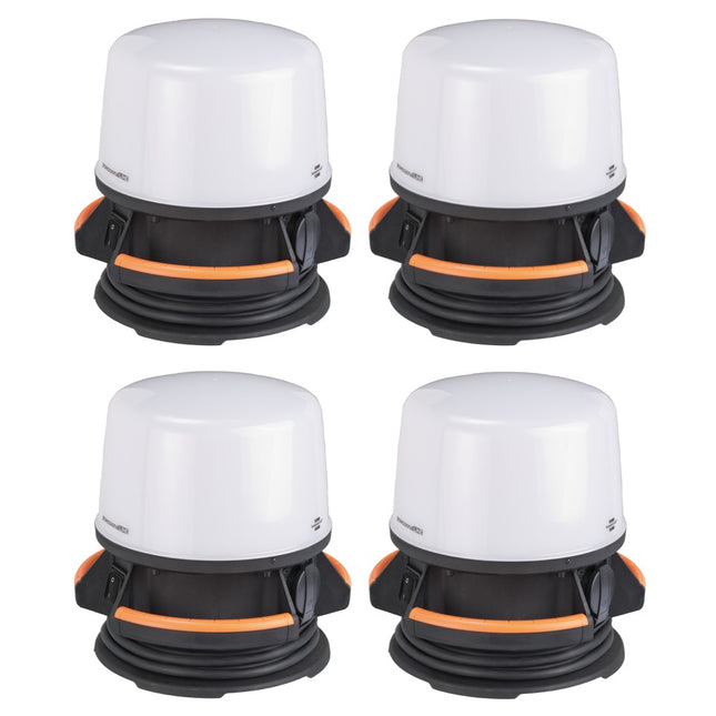 Brennenstuhl professionalLINE Set 4x ORUM foco de trabajo LED 360° foco de construcción 4090 lúmenes (4x 9171400400) 50 vatios IP54 BGI 608