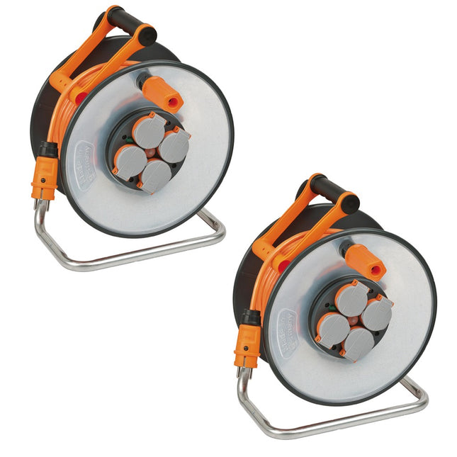 Brennenstuhl professionalLINE Juego de 2 bobinas de cable SteelCore 33 m IP 44 (2x 9192330200) H07BQ-F 3G2.5