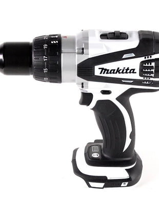 Makita DDF 458 RG1J W Taladro atornillador inalámbrico 18 V 91 Nm blanco + 1x batería 6,0 Ah + cargador + Makpac