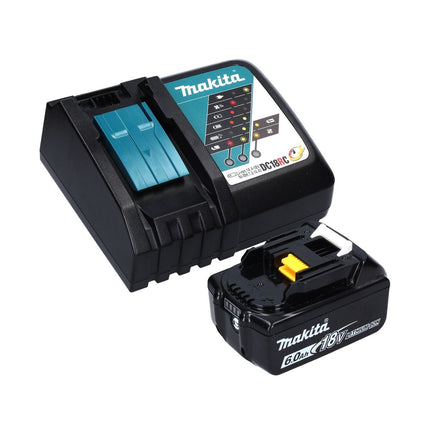 Makita DDF 458 RG1J W Taladro atornillador inalámbrico 18 V 91 Nm blanco + 1x batería 6,0 Ah + cargador + Makpac