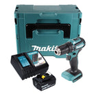 Makita DDF 483 RG1J taladro atornillador inalámbrico 18 V 40 Nm sin escobillas + 1x batería 6.0 + cargador + Makpac