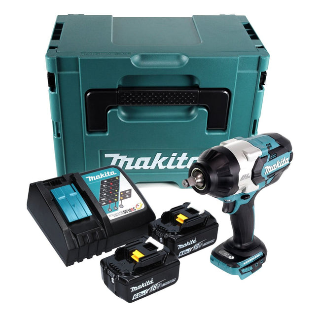 Avvitatore a impulsi a batteria Makita DTW 1002 RGJ 18 V 1000 Nm 1/2" brushless + 2x batteria ricaricabile 6,0 Ah + caricabatterie + Makpac