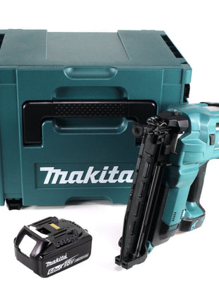 Makita DBN 600 G1J Cloueur à tête d'emballage avec batterie 18 V + 1x batterie 6,0 Ah + Makpac - sans chargeur