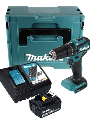 Taladro percutor inalámbrico Makita DHP 483 RG1J 18 V 40 Nm + 1x batería 6,0 Ah + cargador + Makpac