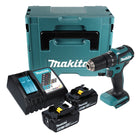 Taladro percutor inalámbrico Makita DHP 483 RGJ 18 V 40 Nm + 2x Baterías 6.0 Ah + Cargador + Maletín Makpac