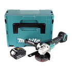 Amoladora angular a batería Makita DGA 458 G1J 18 V 115 mm sin escobillas + 1x batería 6,0 Ah + Makpac - sin cargador