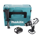 Makita DDF 458 T1J W Akku Bohrschrauber 18 V 91 Nm weiß + 1x Akku 5,0 Ah + Makpac - ohne Ladegerät