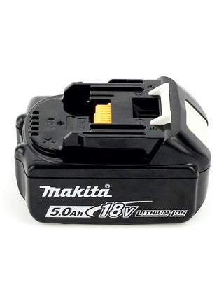 Makita DDF 458 T1J W Taladro atornillador inalámbrico 18 V 91 Nm blanco + 1x batería 5,0 Ah + Makpac - sin cargador