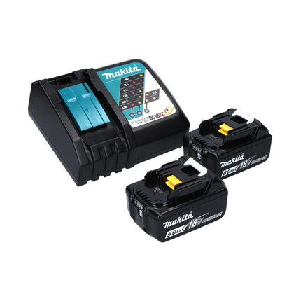Aspirador sin cable Makita DCL 180 RT B 18 V negro + 2x batería recargable 5,0 Ah + cargador