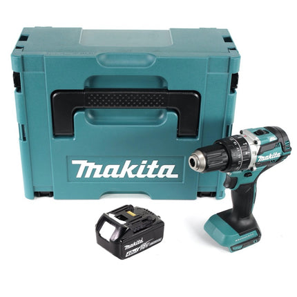 Taladro de percusión sin cable Makita DHP 484 M1J 18 V 54 Nm sin escobillas + 1x batería recargable 4,0 Ah + Makpac - sin cargador