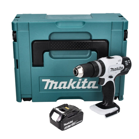 Makita DHP 453 M1J W Akku Schlagbohrschrauber Weiß 18 V 42 Nm + 1x Akku 4,0 Ah + Makpac - ohne Ladegerät