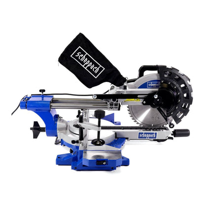 Sierra tronzadora Scheppach HM254 2000 W 255 mm + marco base para tronzadora universal UMF 2000 de 2 m + 1 hoja de sierra 60 Z HW + 1 hoja de sierra 48 Z HW