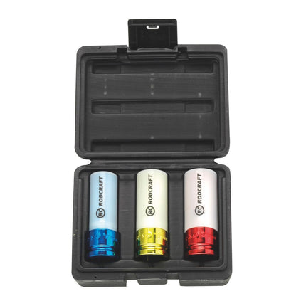 Rodcraft RC2203 Avvitatore ad impulsi 650 Nm 1/2" + RS413WP Set dadi a bussola 3 pz. 17 - 21 mm