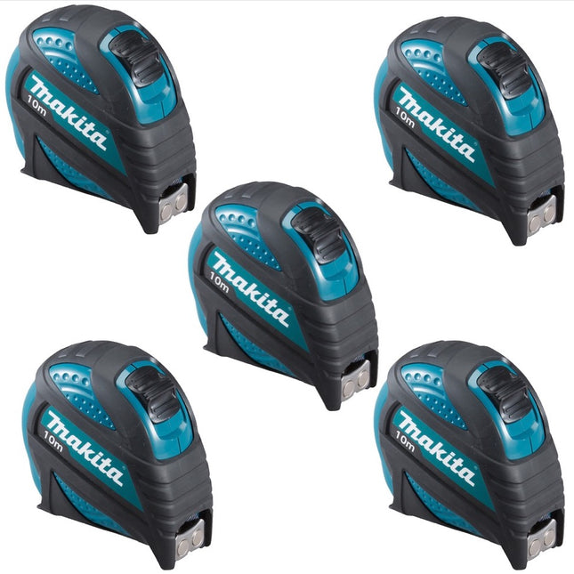 Makita 5x B-57168 Mètre ruban 10 m avec crochet magnétique