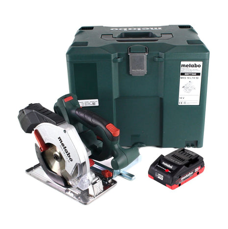 Scie circulaire à métaux sur batterie Metabo MKS 18 LTX 58 18 V 165 mm + 1x batterie 4,0 Ah + MetaLoc - sans chargeur