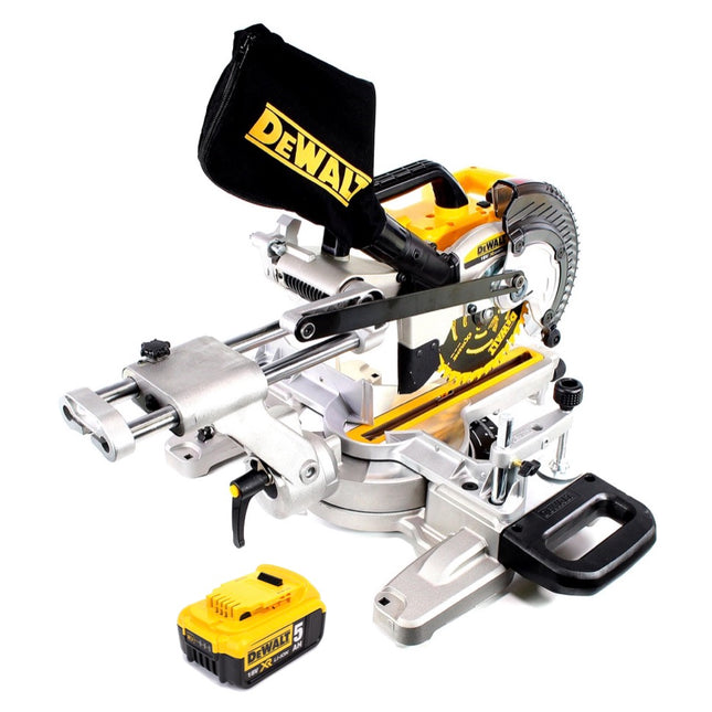 Sierra tronzadora e ingletadora a batería DeWalt DCS 365 N 18 V 184 mm + 1x batería 5,0 Ah - sin cargador