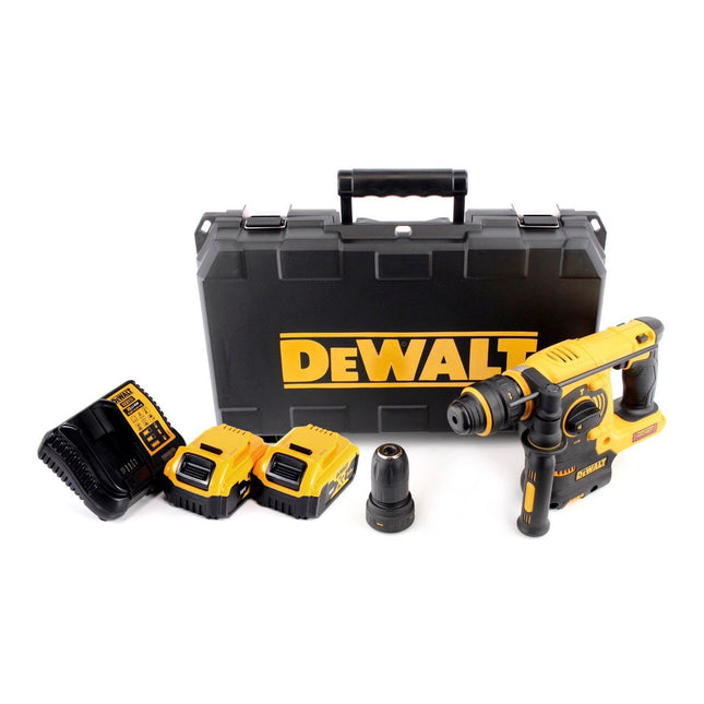 Martillo combinado a batería DeWalt DCH 254 P2 18 V 2,1 J SDS Plus + 2x baterías 5,0 Ah + cargador + portabrocas intercambiables + maletín