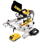 Sierra tronzadora e ingletadora a batería DeWalt DCS 365 N 18 V 184 mm + 1x batería 2,0 Ah - sin cargador