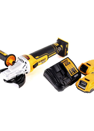 Amoladora angular a batería DeWalt DCG 405 FD2 18 V 125 mm sin escobillas + 2x baterías 2,0 Ah + cargador