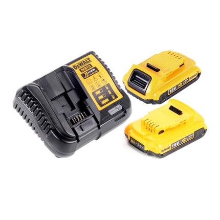 Tronzadora e ingletadora a batería DeWalt DCS 365 D2 18 V 184 mm + 2x baterías 2,0 Ah + cargador