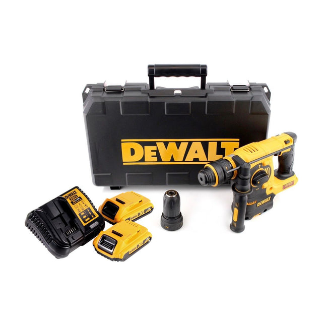 Martillo combinado a batería DeWalt DCH 254 D2 18 V 2,1 J SDS Plus + 2x baterías 2,0 Ah + cargador + portabrocas intercambiables + maletín