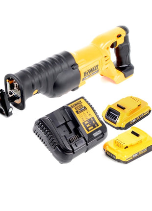 Sierra sable a batería Dewalt DCS 380 D2 sierra alternativa 18 V + 2x baterías 2,0 Ah + cargador