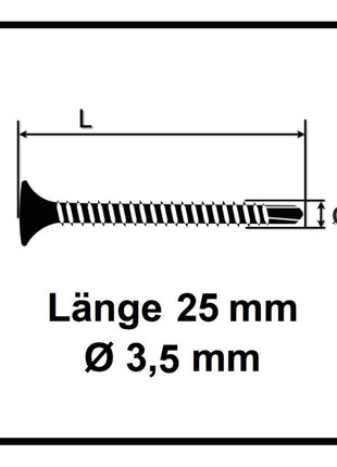 SPAX GIX-D Schnellbauschrauben 3,5 x 25 mm 2000 Stk ( 2x 1991170350256 ) Bohrspitze Vollgewinde Trompetenkopf Kreuzschlitz H2 - Toolbrothers