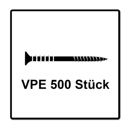 Tornillo de ajuste SPAX 6,0 x 70 mm 500 piezas (5x 161010600703) rosca de ajuste con ranuras de retención cabeza plana T-STAR Plus 4Cut WIROX