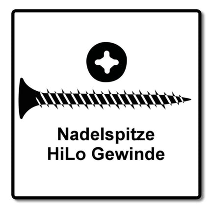 Vis pour cloisons sèches SPAX GIX-C 3,9 x 45 mm 5000 pièces (5x 1791170390456) tête de fraisage affûtée à filetage complet fente cruciforme phosphatée pointe d'aiguille H2