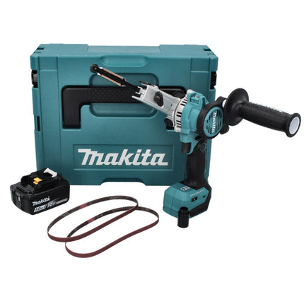 Makita DBS 180 T1J cordless band file 18 V 9 x 533 mm brushless + 1x rechargeable battery 5.0 Ah + Makpac - without charger