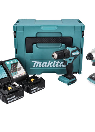 Makita DLX 2221 JX2 kit combinado de batería 18 V con DHP 483 40 Nm + DTD 155 140 Nm sin escobillas + 2x batería 3,0 Ah + cargador + Makpac