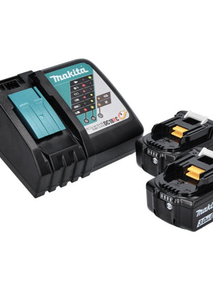 Makita DLX 2131 J kit combinado de batería 18 V con DHP 482 blanco 62 Nm + DTD 152 165 Nm + 2x batería 3,0 Ah + cargador + Makpac