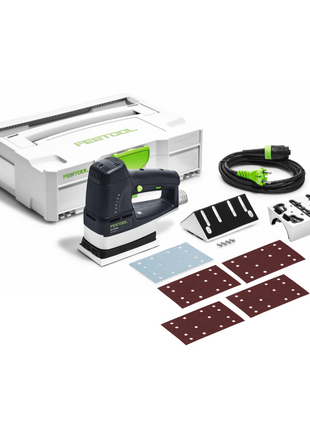 Lijadora lineal Festool LS 130 EQ-Plus DUPLEX 260 W 133 x 80 mm + 1x zapata de perfil radial R25 + 200x tiras de lijado + Systainer