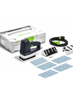 Lijadora lineal Festool LS 130 EQ-Plus DUPLEX 260 W 133 x 80 mm + 1x zapata de perfil radial R25 + 400x tiras de lijado + Systainer