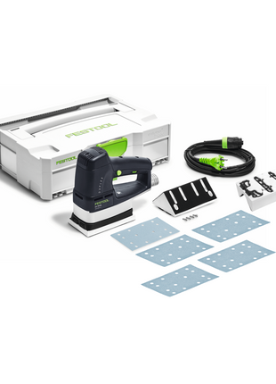 Festool LS 130 EQ-Plus Linearschleifer DUPLEX 260 Watt 133 x 80 mm + 1x Radius Profilschuh R10 + 400x Schleifstreifen + Systainer