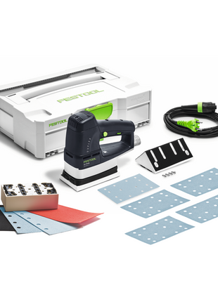 Festool LS 130 EQ-Plus Linearschleifer DUPLEX 260 Watt 133 x 80 mm + 1x Selbstbau Kit Profilschuh + 400x Schleifstreifen + Systainer