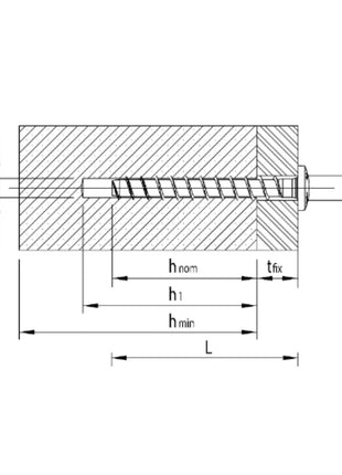 HECO MULTI MONTI plus MS Vis d'ancrage 7,5x40mm, Vis à béton, Tête ronde et plate, T-Drive, Zinguée bleue, A2K, 100 pcs. (49854)