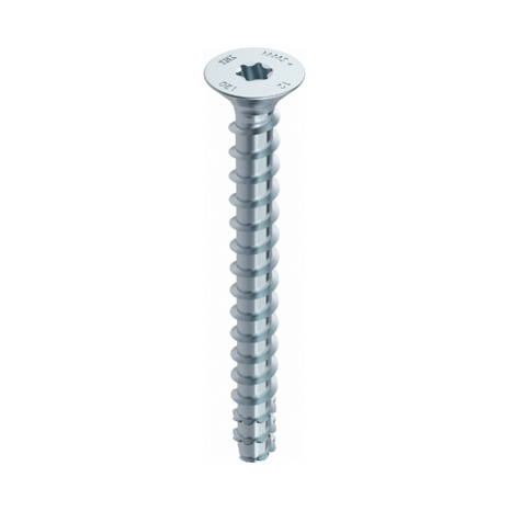 HECO MULTI MONTI plus F anclaje de tornillo 6,0 x 50 mm 100 piezas (48495) tornillo para hormigón, cabeza avellanada, accionamiento en T, galvanizado azul, A2K