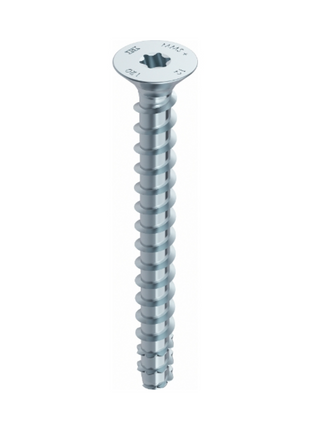 HECO MULTI MONTI plus F anclaje de tornillo 6,0 x 100 mm 50 piezas (48503) tornillo para hormigón, cabeza avellanada, accionamiento en T, galvanizado azul, A2K