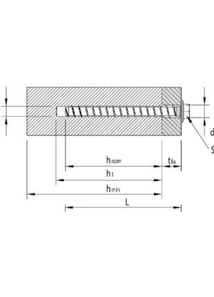 Taco de tornillo HECO MULTI MONTI plus SS 10,0 x 60 mm 25 piezas (48439) Tornillo para hormigón cabeza hexagonal con arandela prensada revestida HP