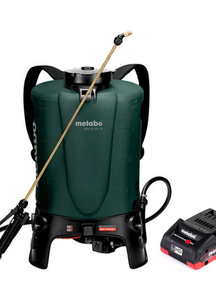 Pulverizador de mochila a batería Metabo RSG 18 LTX 15 18 V 15 L 3,0 bar + 1x batería 4,0 Ah - sin cargador