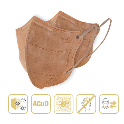 Mascarilla respiratoria VK RespiPro 2 piezas Membrana de nanofibras reutilizable El revestimiento de óxido de cobre bloquea el 99,7 - 99,9 % de los virus Norma de la UE RFU 02.075