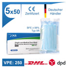 MR Solutions Medizinischer Mund Nasenschutz 250 Stk. Filtration BFE 98 % EN 14683:2019+AC:2019 Typ IIR 3 lagige OP Maske - Toolbrothers