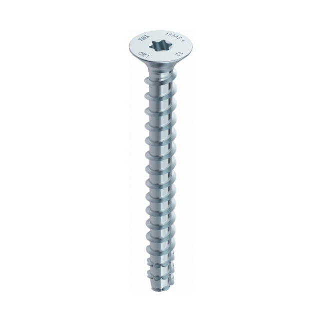 HECO MULTI MONTI plus F anclaje de tornillo 6,0 x 60 mm 200 piezas (2x 48497) tornillo para hormigón, cabeza avellanada, accionamiento en T, galvanizado azul, A2K