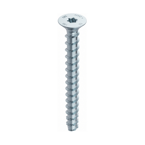 HECO MULTI MONTI plus F anclaje de tornillo 6,0 x 60 mm 400 piezas (4x 48497) tornillo para hormigón, cabeza avellanada, accionamiento en T, galvanizado azul, A2K