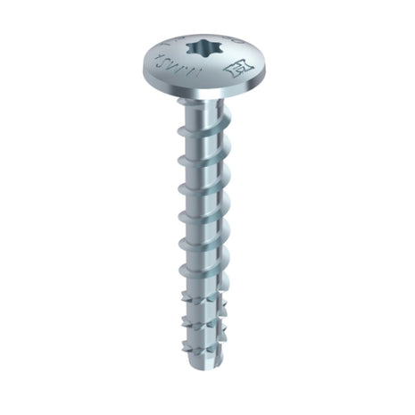 HECO MULTI MONTI plus MS anclaje de tornillo 7,5 x 40 mm 200 piezas (2x 49854) tornillo para hormigón cabeza redonda plana T-Drive galvanizado azul A2K