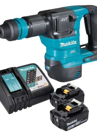 Martillo cincelador a batería Makita DHK 180 RM 18 V 3,1 J SDS Plus Brushless + 2x batería 4,0 Ah + cargador