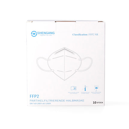 Mascarilla Shengang 110x FFP2 con certificación CE compatible con farmacia, protección bucal, respiratoria y nasal, 5 capas ISO9001:2015 / EN149 2001 A1:2009