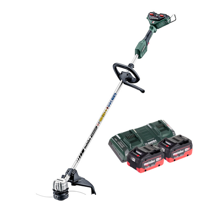 Metabo FSD 36-18 LTX BL 40 Desbrozadora sin cable 36 V ( 2x 18 V ) mango redondo sin escobillas + 2x batería 8,0 Ah + cargador doble